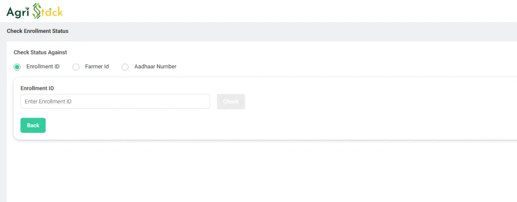 How to check Agristack Status Check and Enrollment Status?