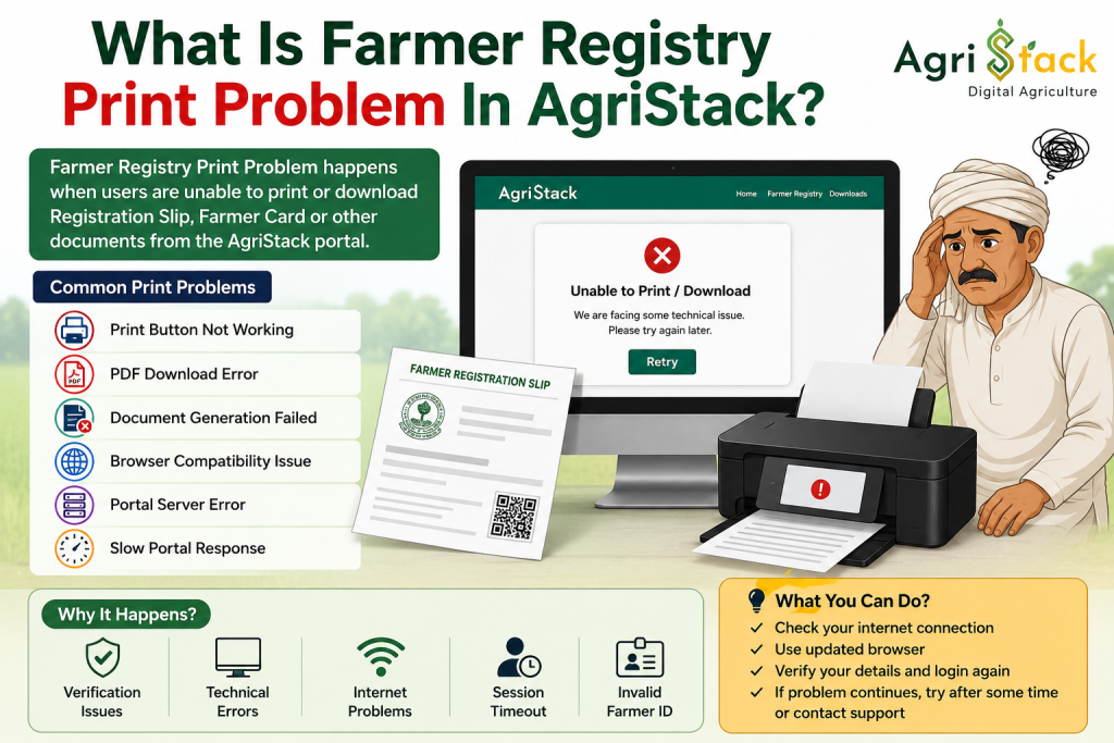 What Is Farmer Registry Print Problem In AgriStack?