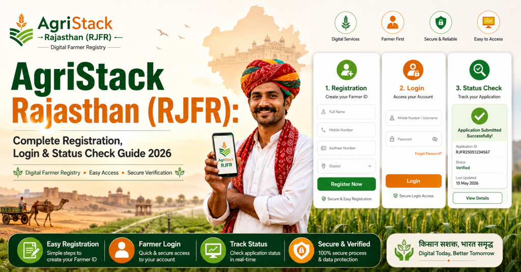 AgriStack Rajasthan (RJFR): Complete Registration, Login & Status Check Guide 2026 AgriStack Rajasthan (RJFR): Complete Registration, Login & Status Check Guide 2026