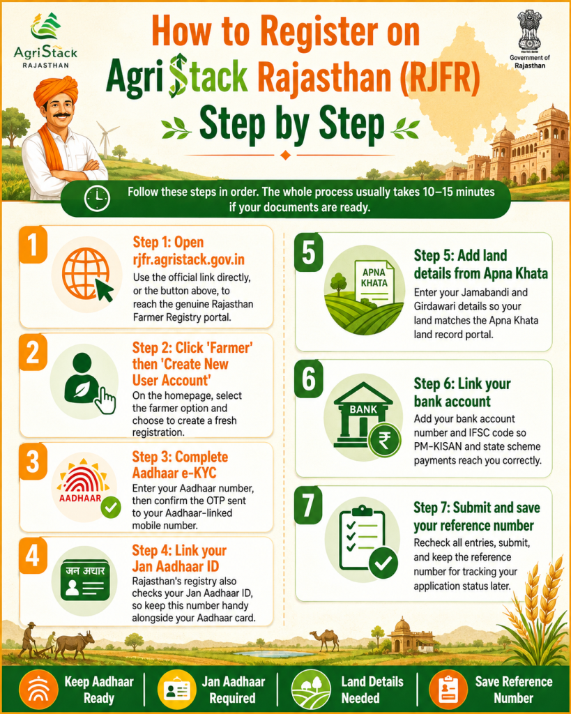 How to Register on AgriStack Rajasthan (RJFR) Step by Step
